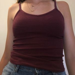 American Eagle Outfitters Maroon Tank Top